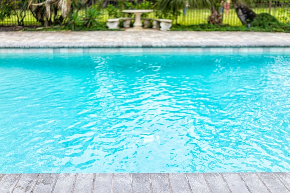 Generic,blue,saltwater,pool,in,tropical,setting,with,closeup,of